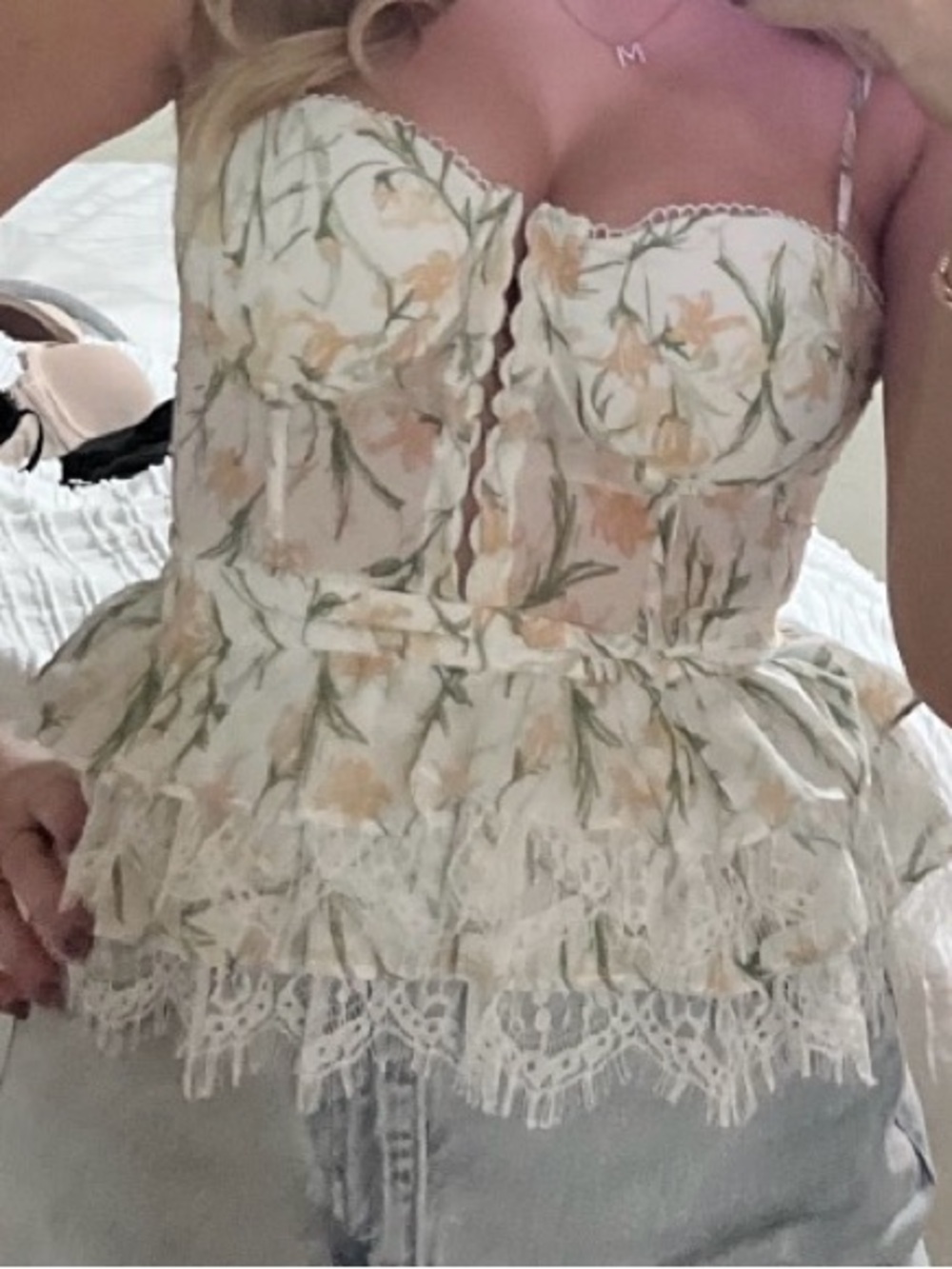 Fashion Nova Floral Corset Bust Top